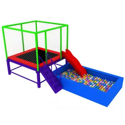 Trambulină cu Tobogan și Piscină cu Bile Bubu Jump