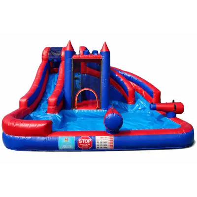 Tobogan Gonflabil Cu Piscină și Spațiu Joacă 2 Turnuri