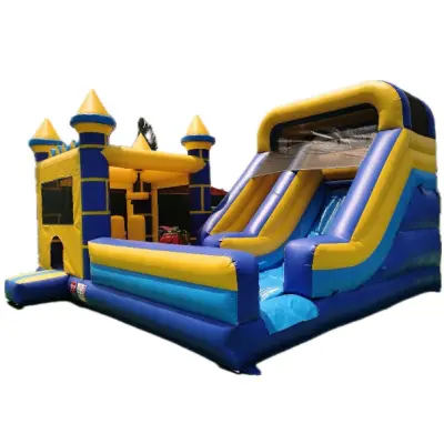 Tobogan Gonflabil Cu Piscină și Spațiu Joacă Castelul Galben