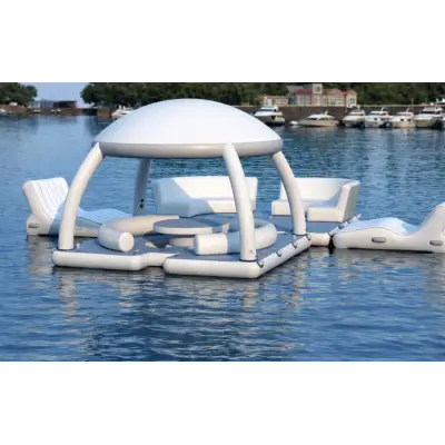 Platformă gonflabilă plutitoare cu zonă lounge 3 × 3 m